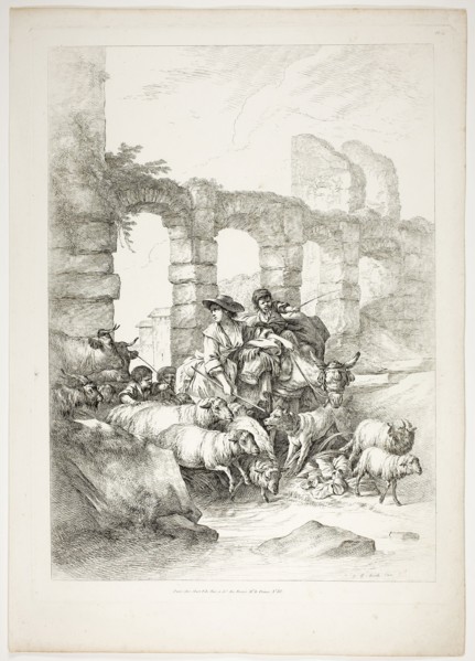 Plate Twelve of 38 from Oeuvres de J. B. Huet, 1796–99, Jean Baptiste Huet, French, 1745-1811,