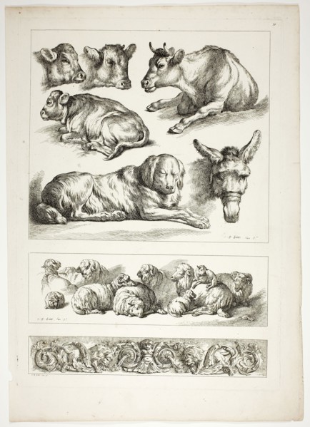 Plate Twenty of 38 from Oeuvres de J. B. Huet, 1796–99, Jean Baptiste Huet, French, 1745-1811,