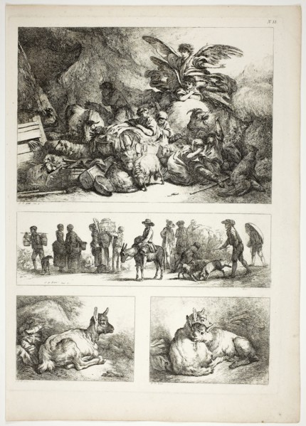 Plate 33 of 38 from Oeuvres de J. B. Huet, 1796–99, Jean Baptiste Huet, French, 1745-1811, France,