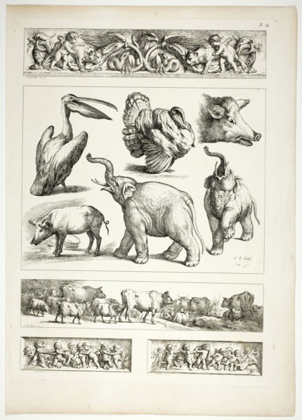 Plate 34 of 38 from Oeuvres de J. B. Huet, 1796–99, Jean Baptiste Huet, French, 1745-1811, France,