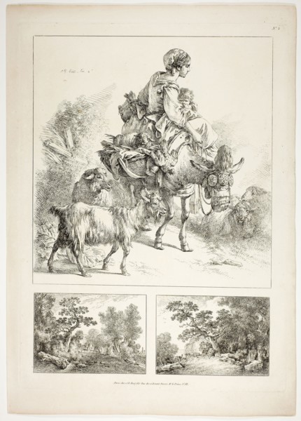 Plate Two of 38 from Oeuvres de J. B. Huet, 1796–99, Jean Baptiste Huet, French, 1745-1811, France,