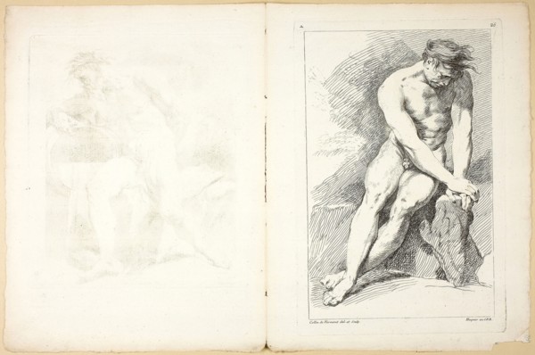 Figure (recto and verso), from Premier livre de figures d’Academies gravées en Partie par les