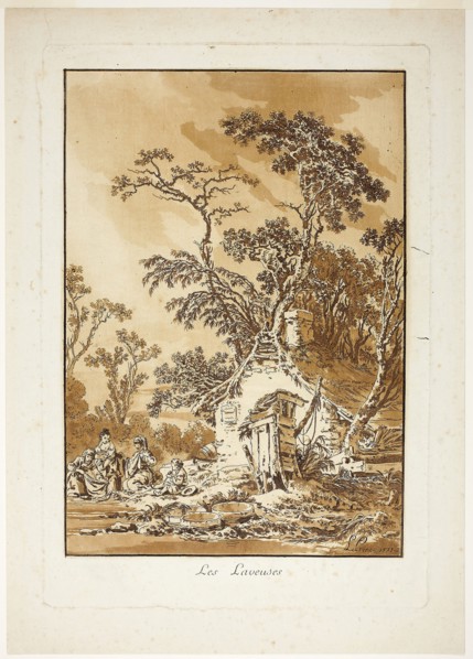 The Washerwomen, 1771, Jean Baptiste Le Prince, French, 1734-1781, France, Etching and aquatint on