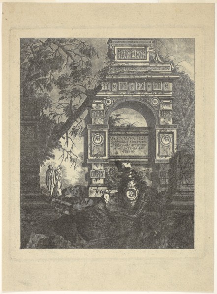 Frontispiece, plate one from Vasi Invention, 1768, published 1770, Jean-Laurent Legeay, French,