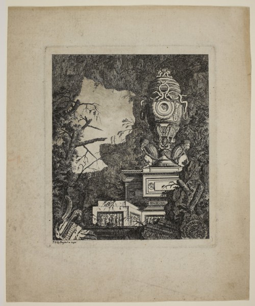 Antique Ruined Statuary, 1767/70, Jean-Laurent Legeay, French, 1710-1786, France, Etching on ivory