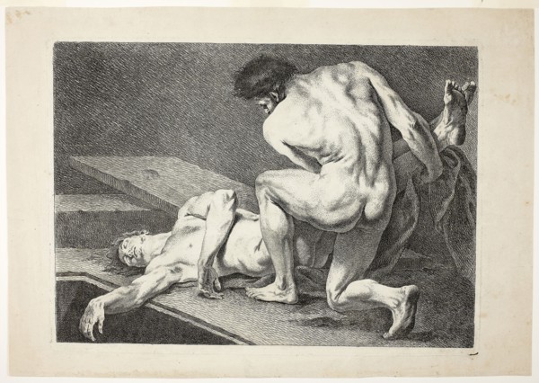 Figure, from Six Figures Académiques, n.d., Carle Vanloo, French, 1705-1765, France, Etching on