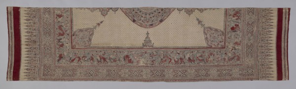 Painted cotton with medallion and figures, 15th century, India, Deccan, India, cotton, plain weave,