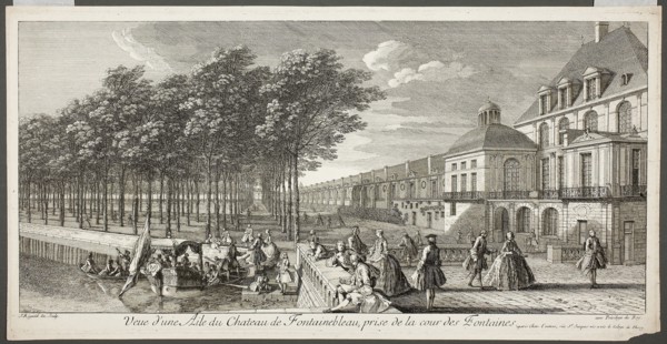 View of a Wing of the Palace of Fontaineblue, Comprising the Fountain Court, n.d., Jacques Rigaud,