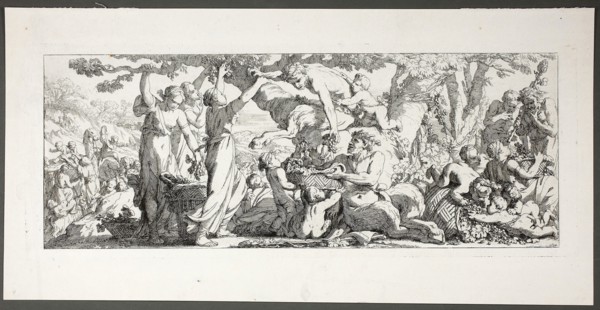 Harvest of Grapes, plate two of four from Le Travaux de la Vendange, 1750, Joseph–Marie Vien, the