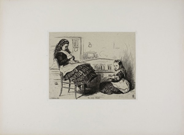 The Baby House, 1863, Sir John Everett Millais, English, 1829-1896, England, Etching on cream