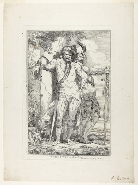 Banditti on the Lookout, 1778, John Hamilton Mortimer, English, 1740-1779, England, Etching on