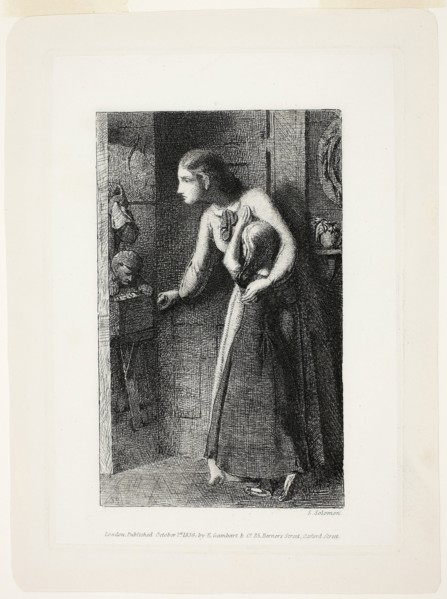The Haunted House, 1858, Simeon Solomon, English, 1840-1905, England, Etching on ivory wove paper,