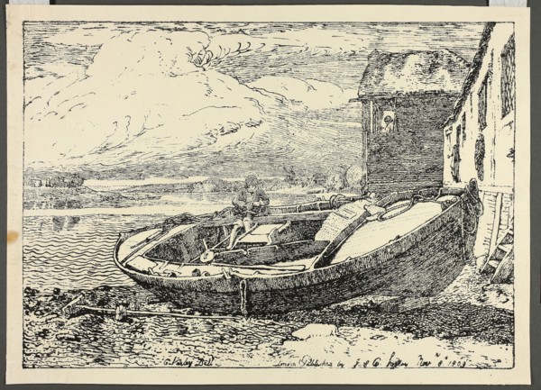 A Boy Sitting on a Banked Vessel, November 8, 1809, Cornelius Varley (English, 1781-1873),