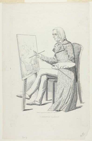 Washington Allston, 1843, David Claypoole Johnston, American, 1798–1865, United States, Etching and