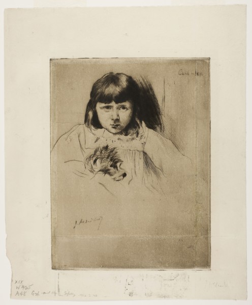 Caro, 1890, Julian Alden Weir, American, 1852-1919, United States, Drypoint on cream laid paper,