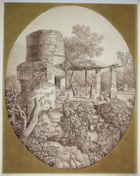Group of People on a Terrace, 1797, Jacob Philipp Hackert, German, 1737-1807, Germany, Pen and