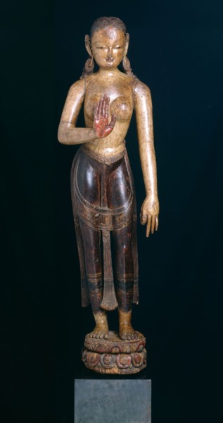 Goddess Tara with Hand in Gesture of Reassurance (Abhayamudra), 15th century, Nepal, Kathmandu