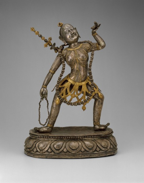Tantric Female Enlightened Being (Vajrayogini) Holding a Skull Cup, 18th century, Central Tibet,