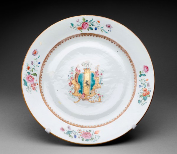 Charger with the Arms of O’Hara, 1763, China, Jingdezhen, Hard-paste porcelain with polychrome