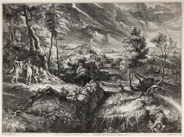 Landscape with Philemon and Baucis, from Large Landscapes, n.d., Schelte Adamsz. Bolswert (Dutch,