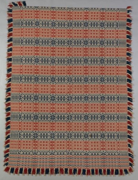 Coverlet, 1820/40, United States, Probably Pennsylvania, Pennsylvania, Cotton and wool, composite