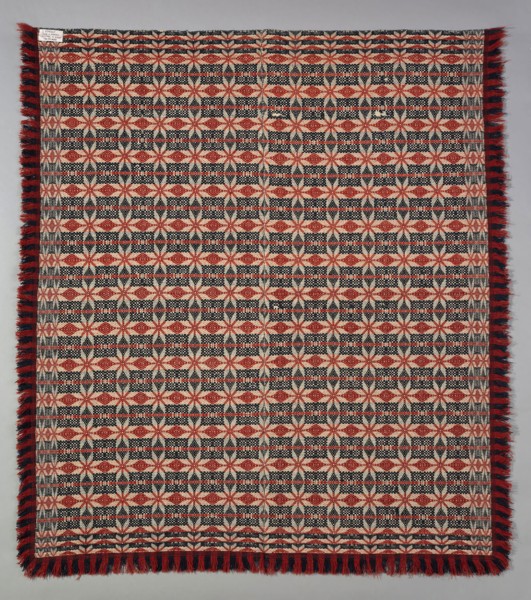 Coverlet, 1820/40, United States, Probably Pennsylvania, Pennsylvania, Cotton and wool, plain weave