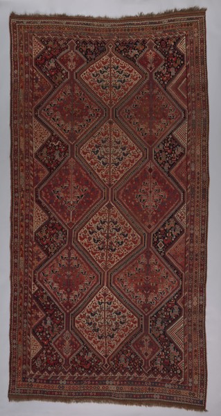 Khamseh Carpet, c. 1890, Southwest Iran, Iran, Wool, plain weave with supplementary wrapping wefts