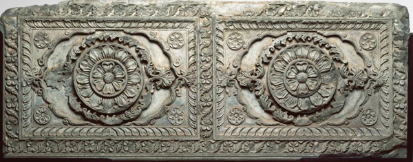 Architectural relief panel with floral design, Mughal period, 18th century, India, India, Slate, 52