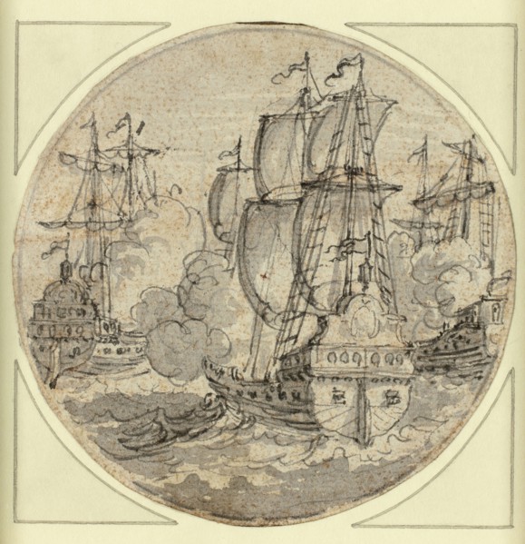 Ship at Sail, n.d., Unknown Artist, Dutch, 17th century, Netherlands, Pen and black ink and brush