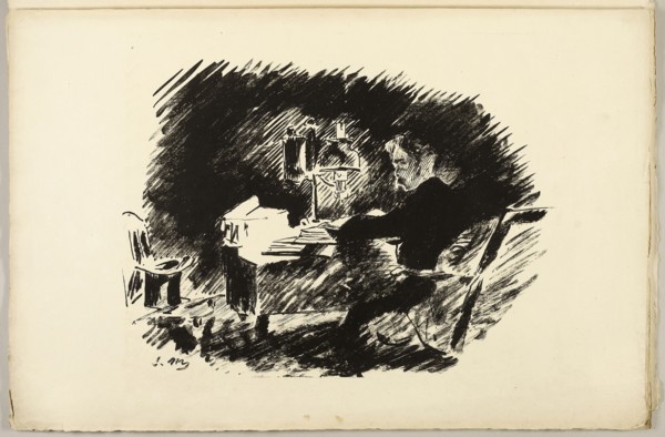 Under the Lamp (Once upon a midnight dreary…), from The Raven (Le Corbeau), 1875, Édouard Manet