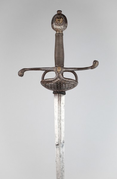 Sword (Pappenheimer Rapier), c. 1630, Dutch, Netherlands, Steel, silver, gilding, wood, and