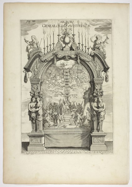 Genealogical Tree of the Austrian Royal Family, plate 32 from Casperius Gevartius, Pompa Introitus