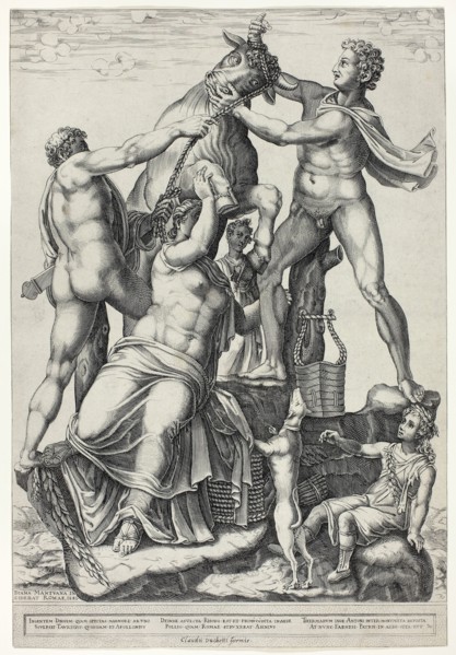 The Farnese Bull with Dirce, Zethus and Amphion, 1581, Diana Scultori, Italian, c. 1536–c. 1590,