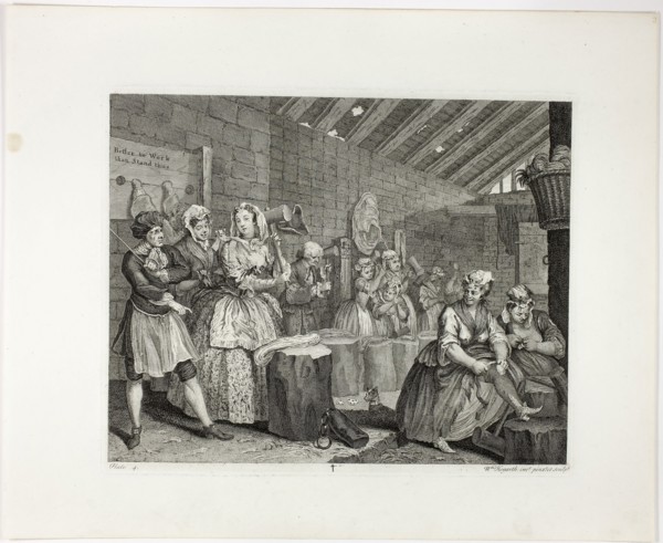 Plate four, from A Harlot’s Progress, 1732, William Hogarth, English, 1697-1764, England, Engraving