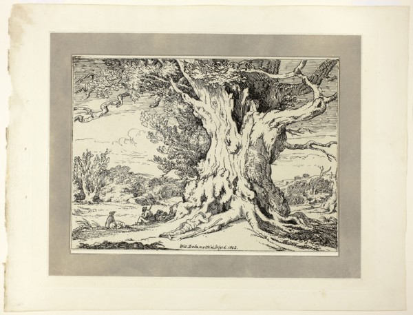 Resting, Men and Dogs Under a Big Tree, from the first issue of Specimens of Polyautography, 1802,