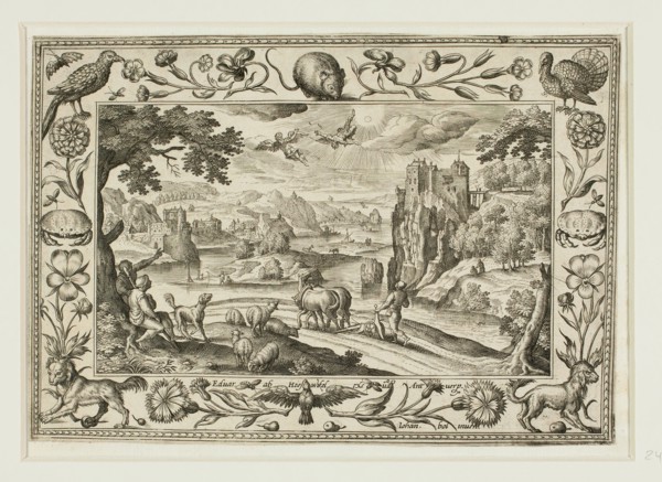 The Fall of Icarus, from Landscapes with Old and New Testament Scenes and Hunting Scenes, 1584,
