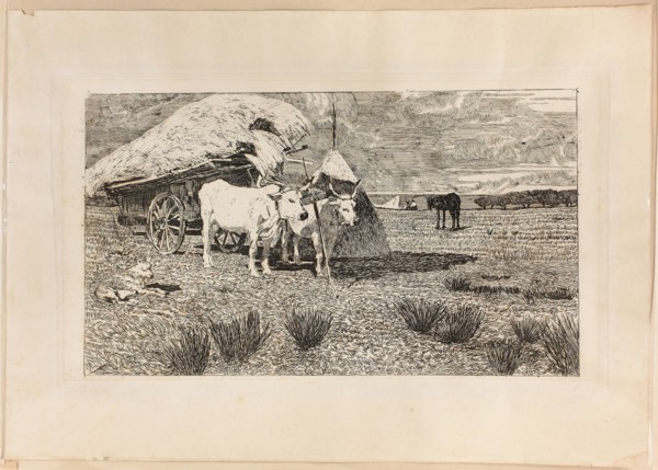 Oxen and Wagon (Maremma), 1886/87, Giovanni Fattori, Italian, 1825-1908, Italy, Etching in black on