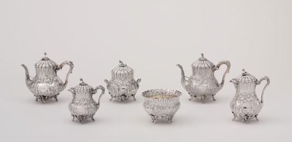 Tea Service, 1850, Gorham & Thurber, American, 1850–52, Providence, Rhode Island, Silver,