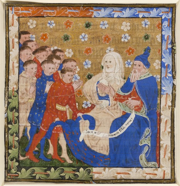 Jacob and Rachel Lamenting their Son Joseph, 1420/30, English Painter (Master of the Lydgate