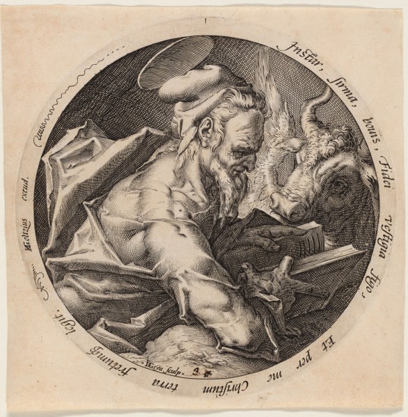 Saint Luke, plate three from The Four Evangelists, 1588, Jacob de Gheyn II (Dutch, 1565-1629),