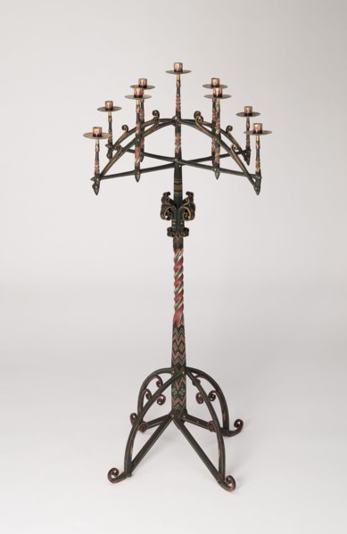 Candelabra (One of a Pair), c. 1860, William White, English, 1825-1900, England, Painted bronze,