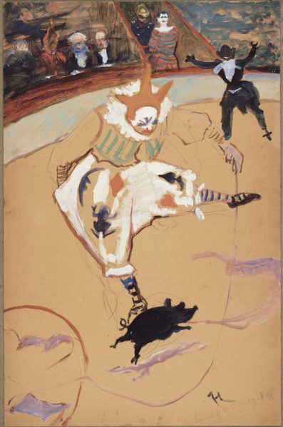 At the Circus Fernando: Medrano with a Piglet, c. 1889, Henri de Toulouse-Lautrec, French,