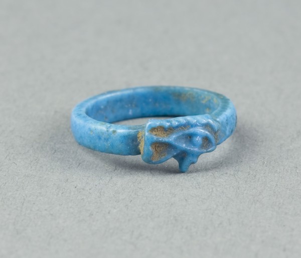 Ring: Udjat Eye, New Kingdom, late Dynasty 18 (about 1325 BC), Egyptian, Egypt, Faience, W. 0.6 cm
