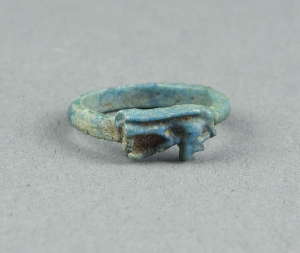 Ring: Udjat Eye, New Kingdom, late Dynasty 18 (about 1325 BC), Egyptian, Egypt, Faience, W. 0.6 cm