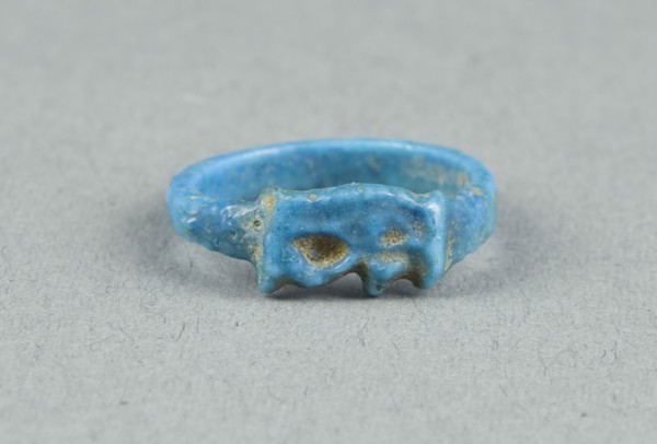 Ring: Udjat Eye, New Kingdom, late Dynasty 18 (about 1325 BC), Egyptian, Egypt, Faience, W. 0.6 cm