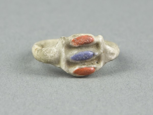 Ring with Inlaid Openwork Bezel, New Kingdom, Dynasty 18 (about 1350 BC), Egyptian, Egypt, Faience,