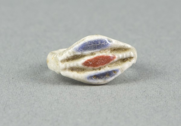 Ring with Inlaid Openwork Bezel, New Kingdom, Dynasty 18 (about 1350 BC), Egyptian, Egypt, Faience,