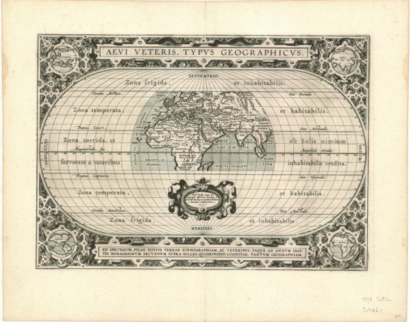 Map, Aevi veteris, typvs geographicvs Ortelius, Abraham Ortelius (1527-1598), Copperplate print