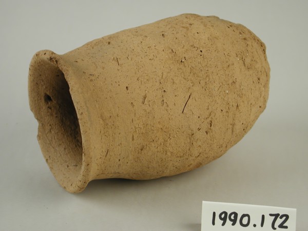 Egyptian, Bag-shaped Pot, between 3300 and 3100 BCE, Terracotta, Overall: 5 5/8 × 4 inches (14.3 ×
