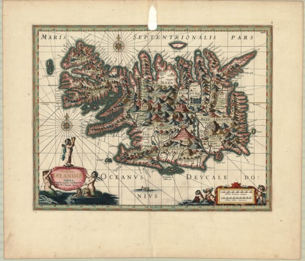 Map, Novissima Islandiæ tabula, Copperplate print
